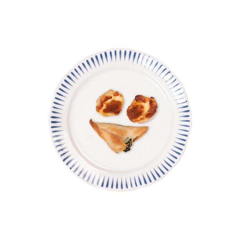 Sitio Stripe Side/Cocktail Plate - Delft Blue