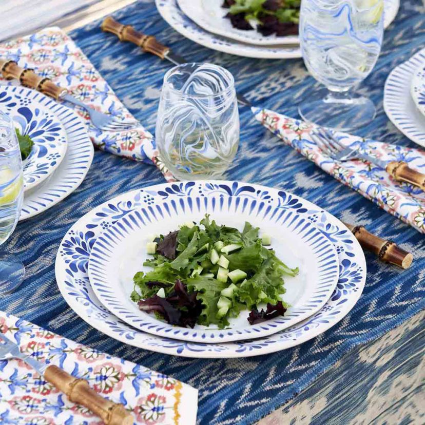 Sitio Stripe 16pc Place Setting - Delft Blue