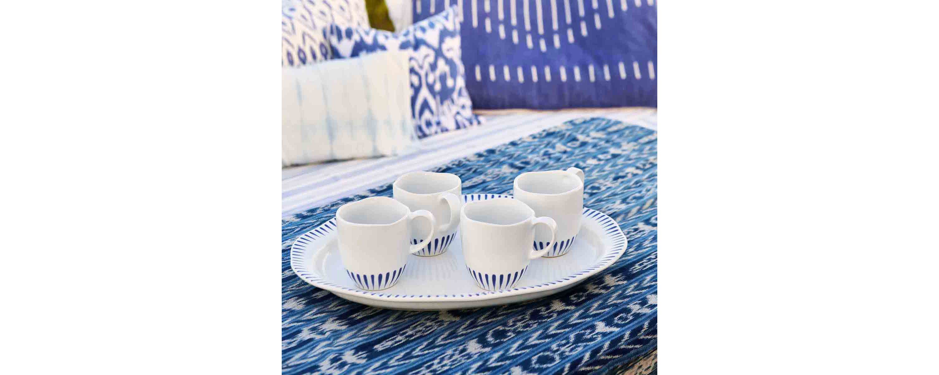 Sitio Stripe 16pc Place Setting - Delft Blue