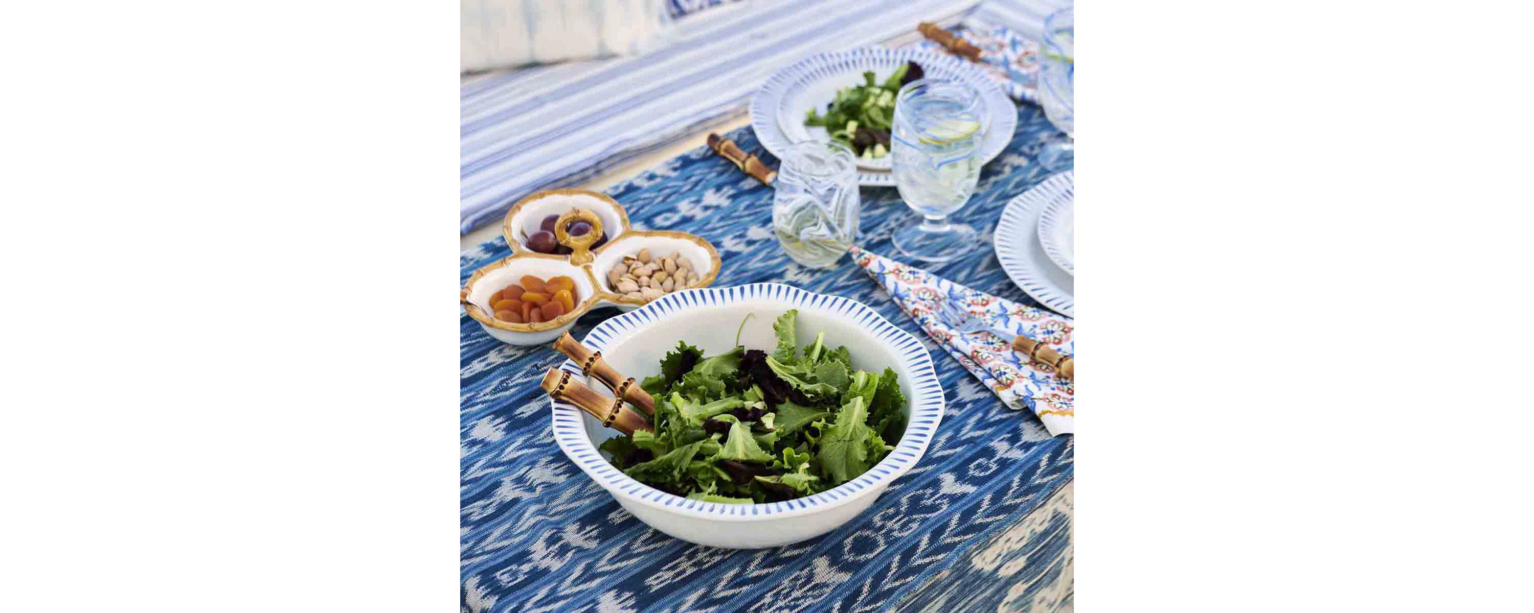 Sitio Stripe 12" Serving Bowl - Delft Blue