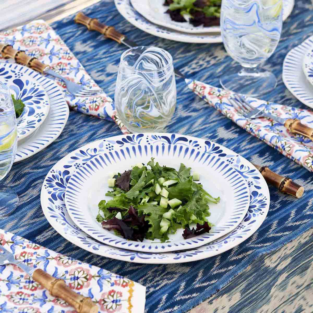 Sitio Stripe 4pc Place Setting - Delft Blue