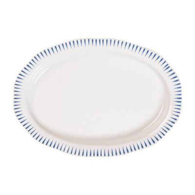 Sitio Stripe 17" Platter - Delft Blue
