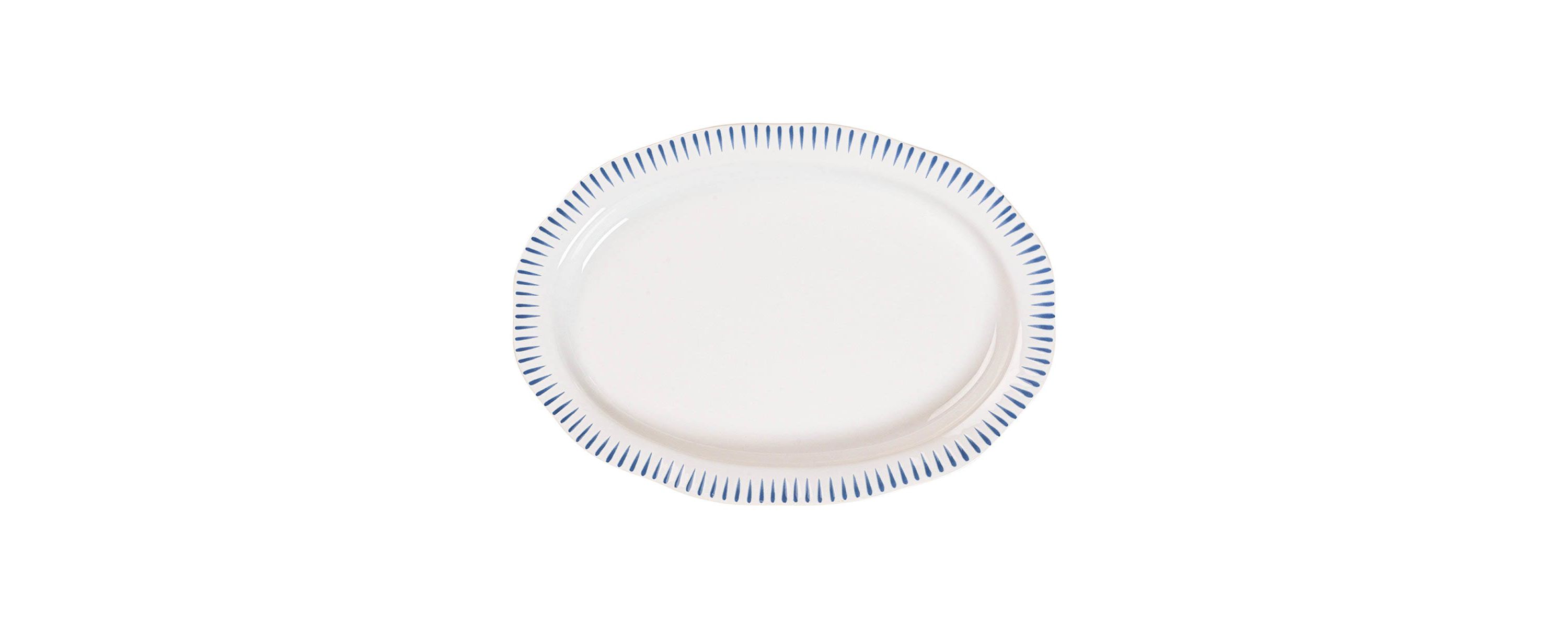 Sitio Stripe 17" Platter - Delft Blue