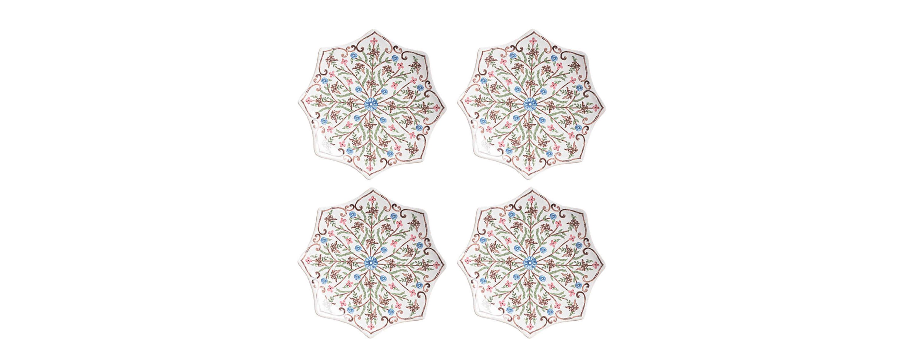Villa Seville Scalloped Side/Cocktail Plate Set/4 - Chambray
