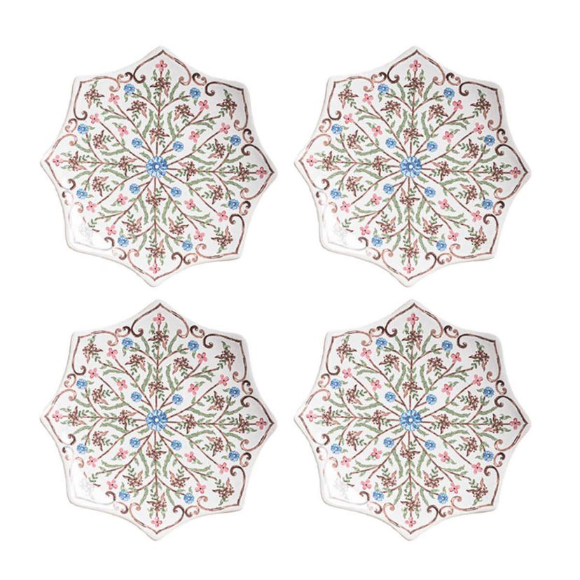 Villa Seville Scalloped Side/Cocktail Plate Set/4 - Chambray