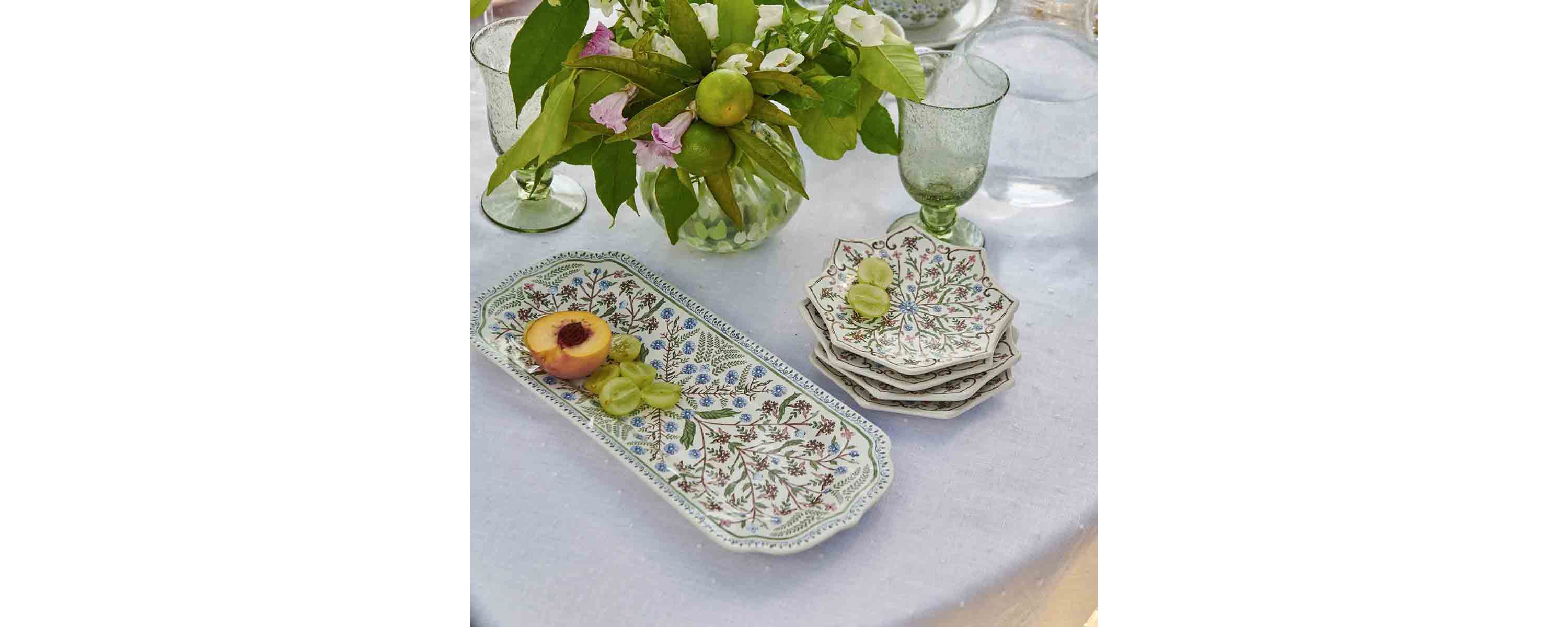 Villa Seville 15” Hostess Tray - Chambray