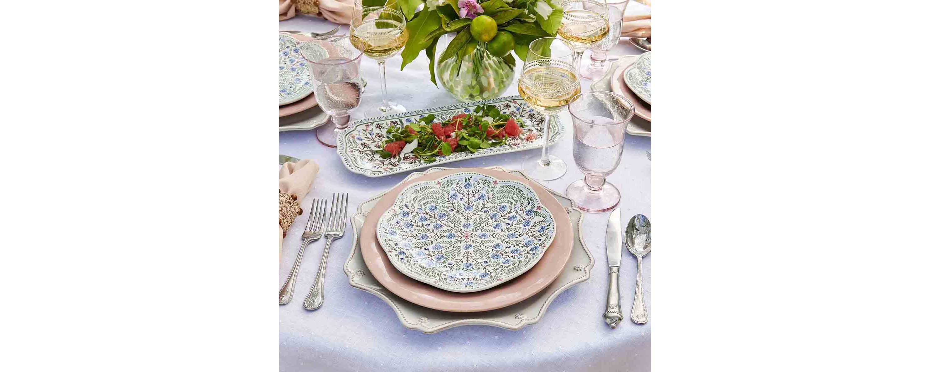 Villa Seville 15” Hostess Tray - Chambray
