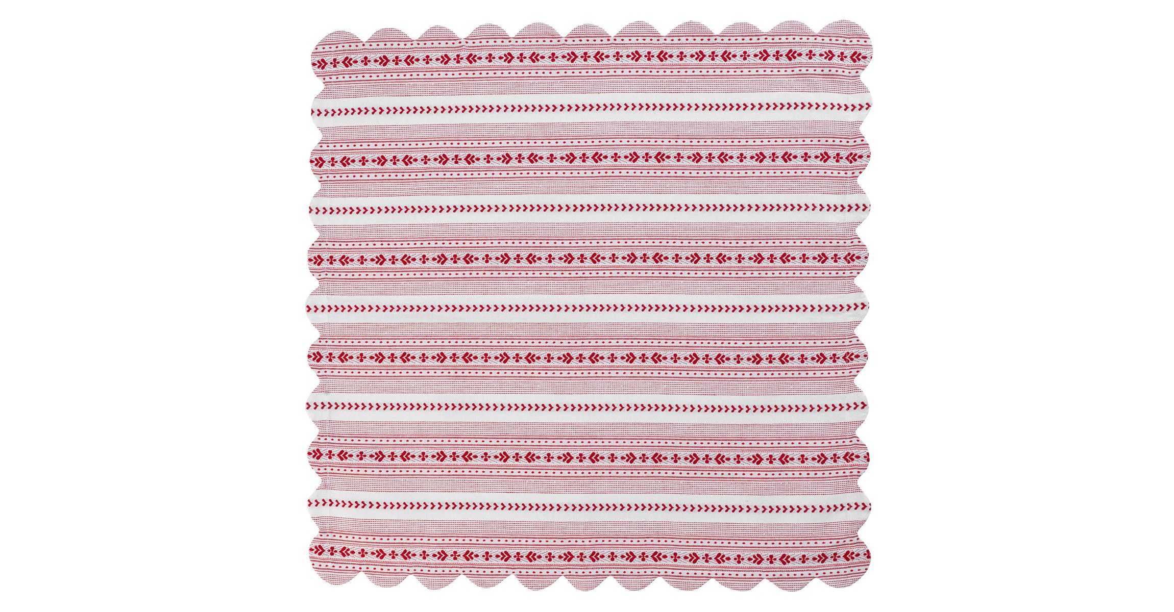 Villa Stripe 52" Square Tablecloth - Red