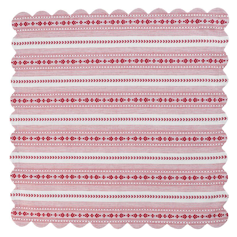 Villa Stripe 52" Square Tablecloth - Red