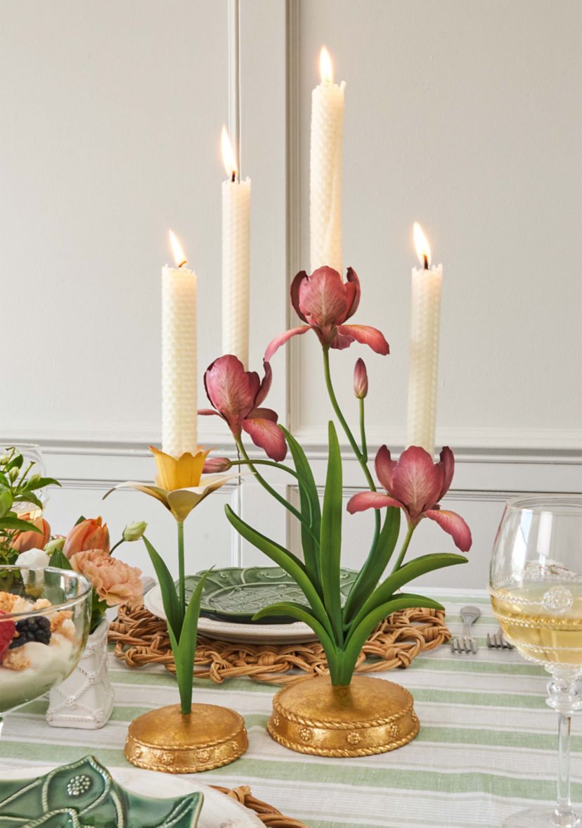 Meadow Walk Iris 14" Centerpiece Candelabra - Pink