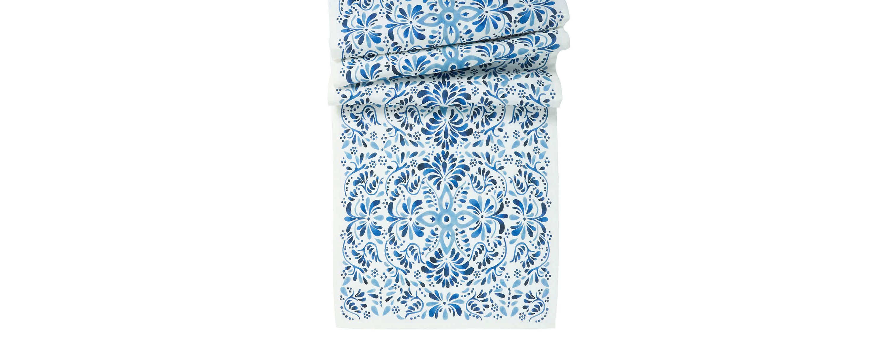 Iberian 18" x 90" Table Runner - Indigo