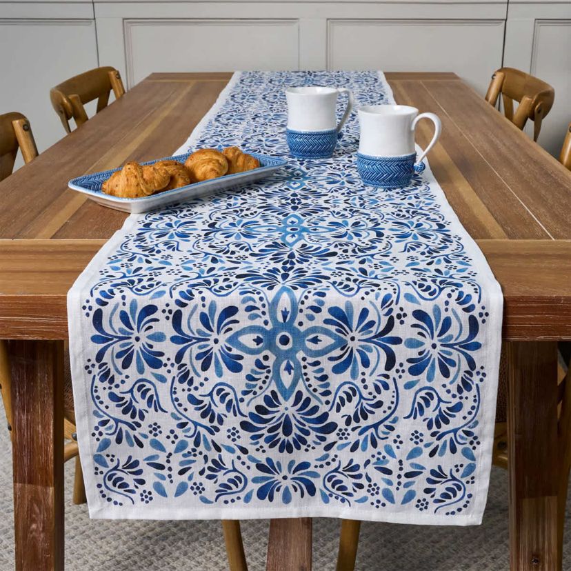 Iberian 18" x 90" Table Runner - Indigo