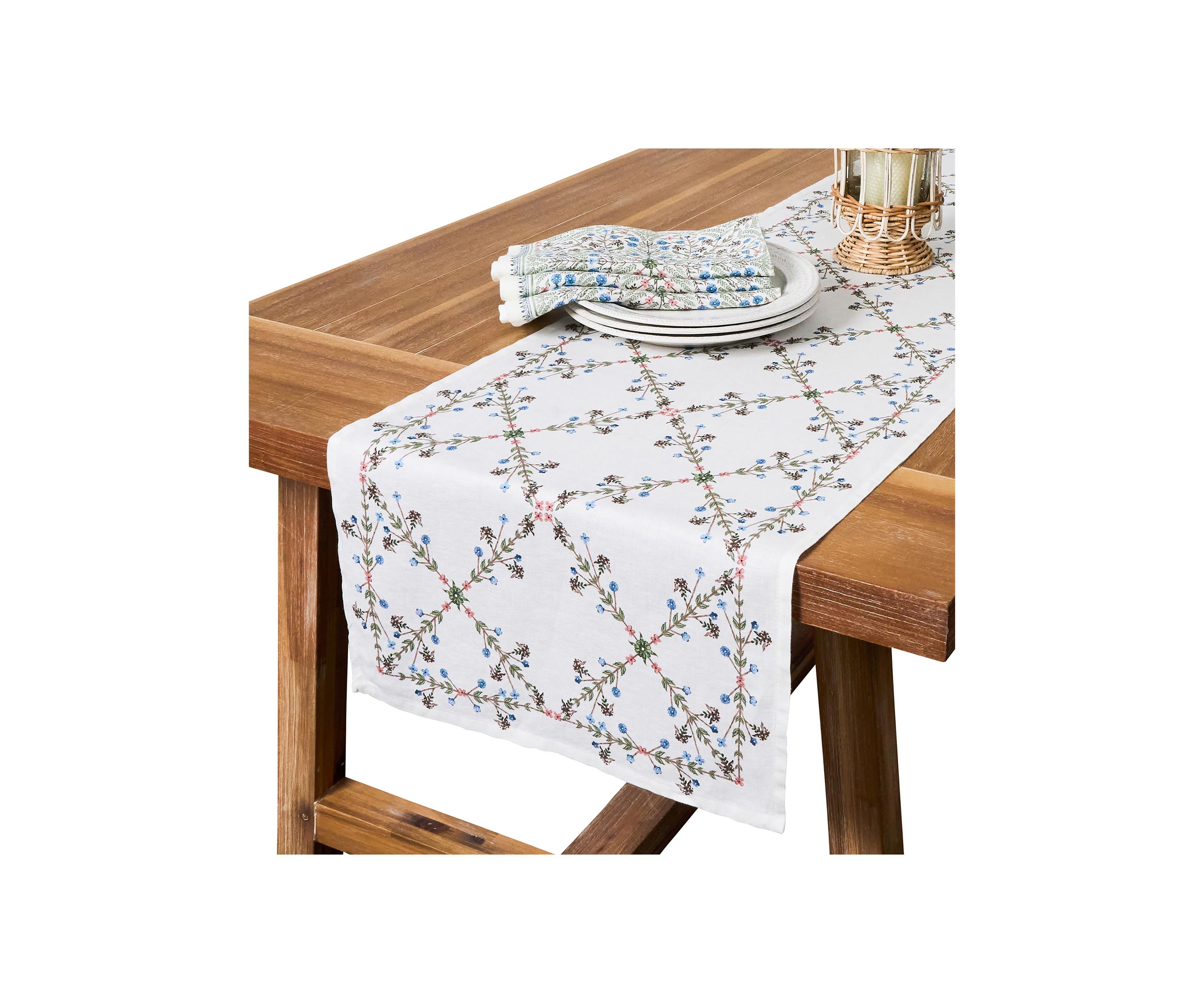 Villa Seville 18" x 90" Table Runner - Chambray
