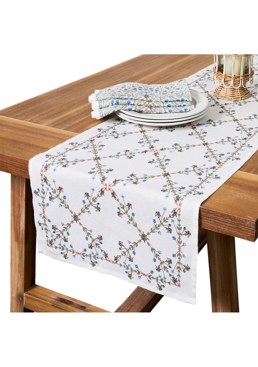 Villa Seville 18" x 90" Table Runner - Chambray