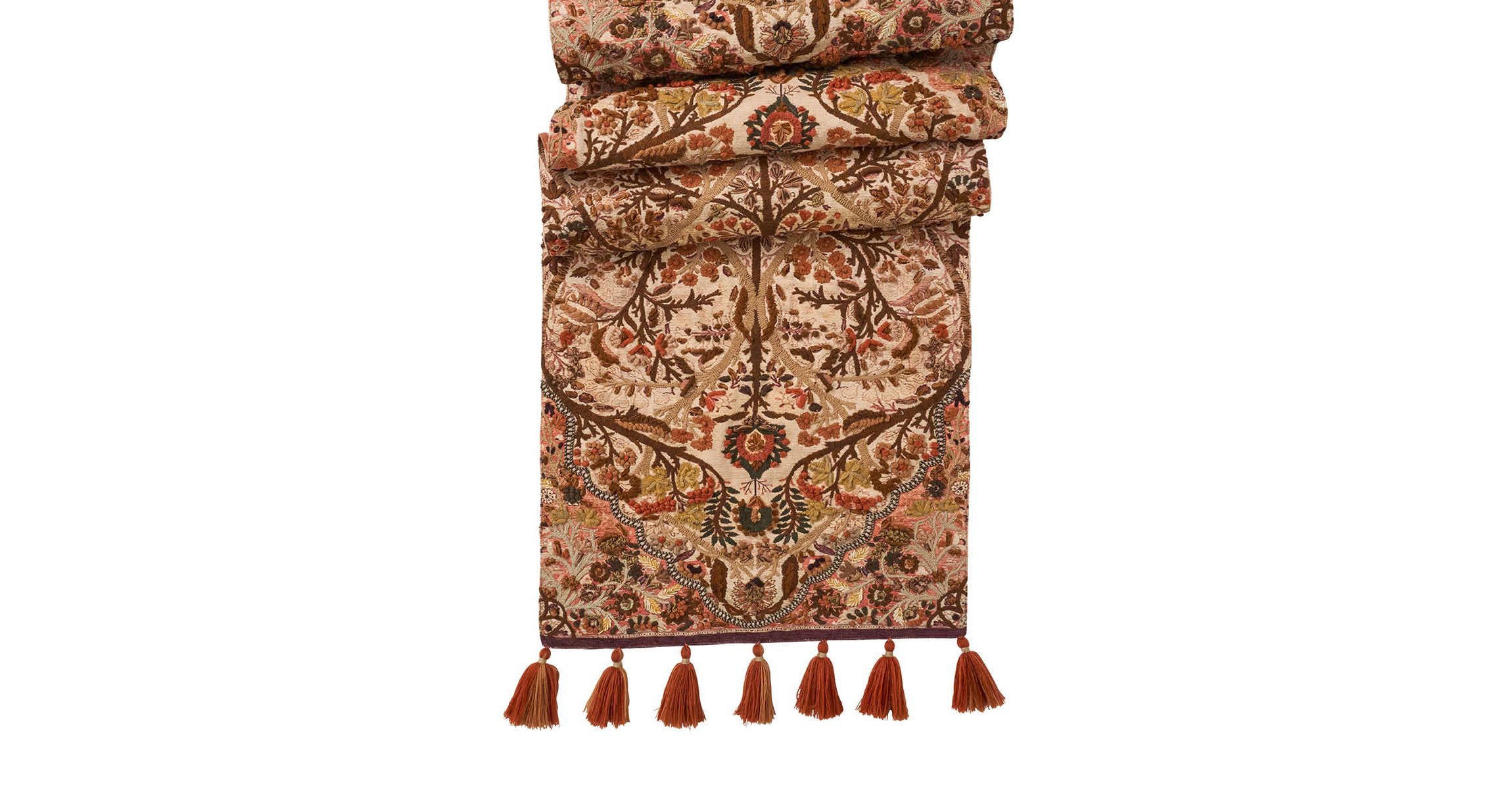 Willa Embroidered 18" x 90"  Table Runner - Amber