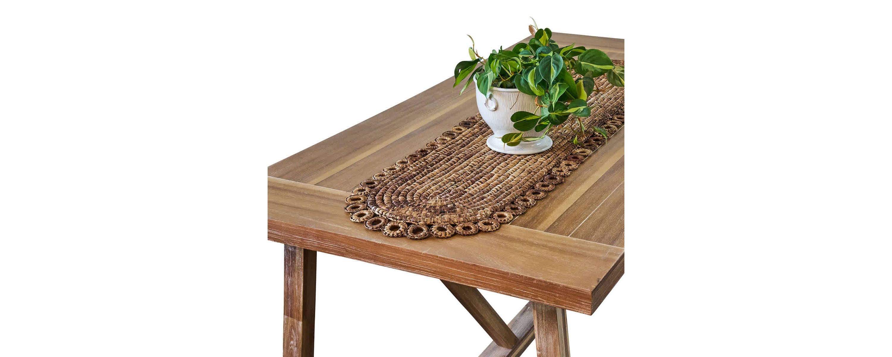 Rustic Ring 16" x 60" Table Runner - Natural