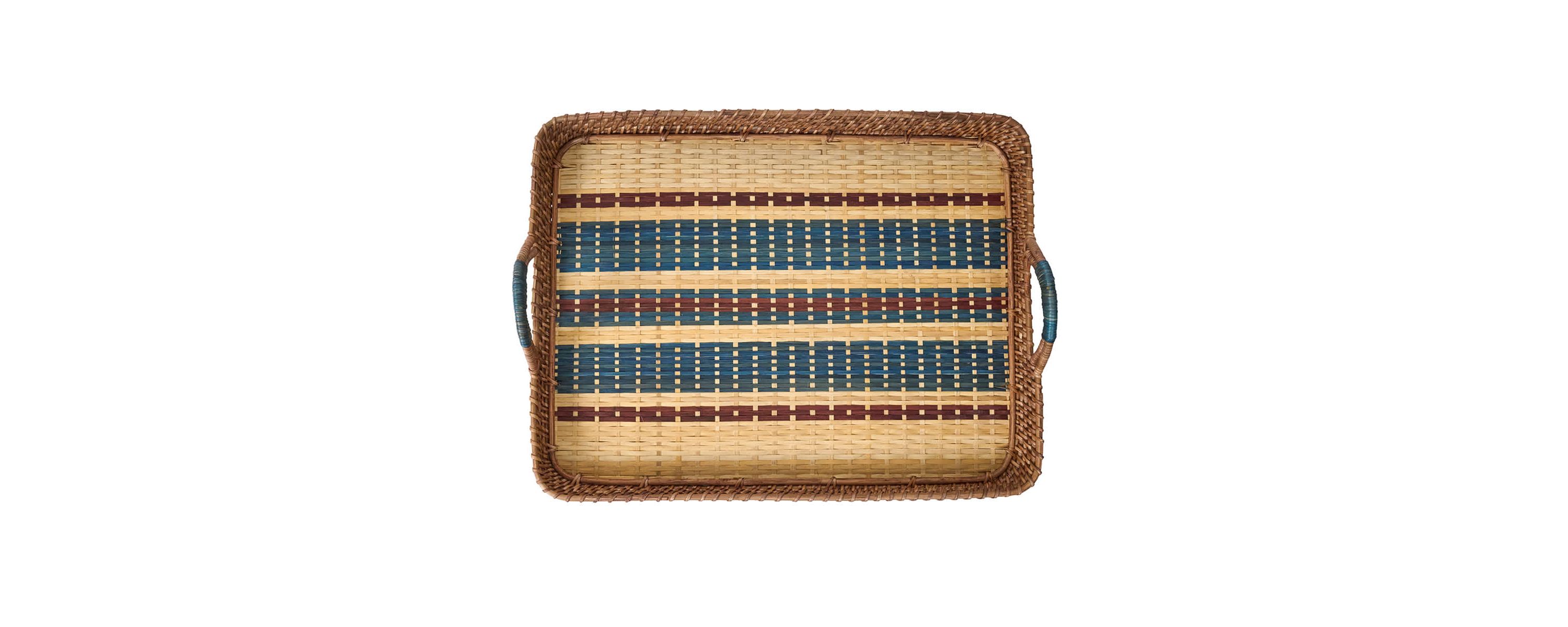 Danish Stripe 21" Tray - Navy