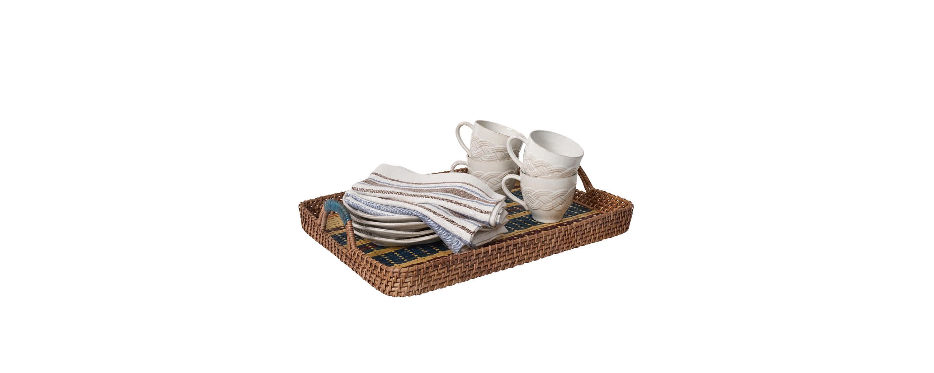 Danish Stripe 21" Tray - Navy