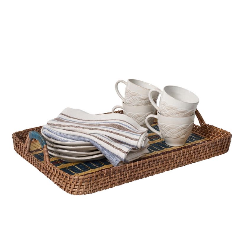 Danish Stripe 21" Tray - Navy