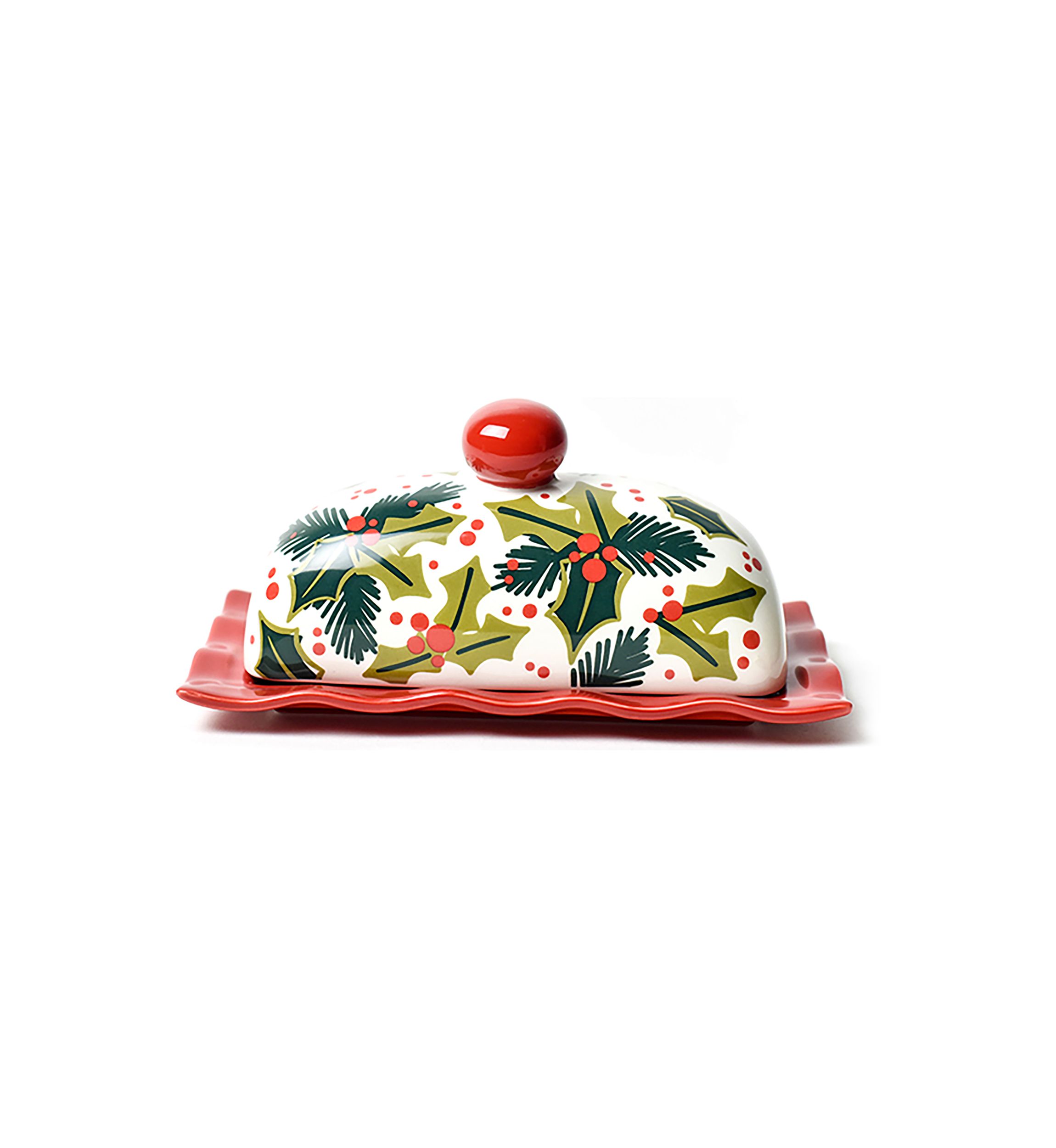 Holly Ruffle Domed Butter Dish
