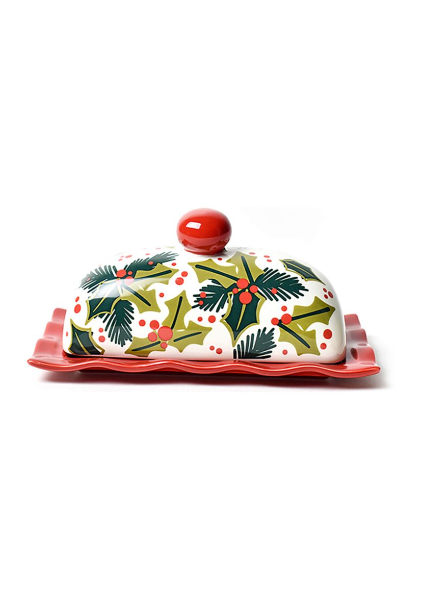 Holly Ruffle Domed Butter Dish