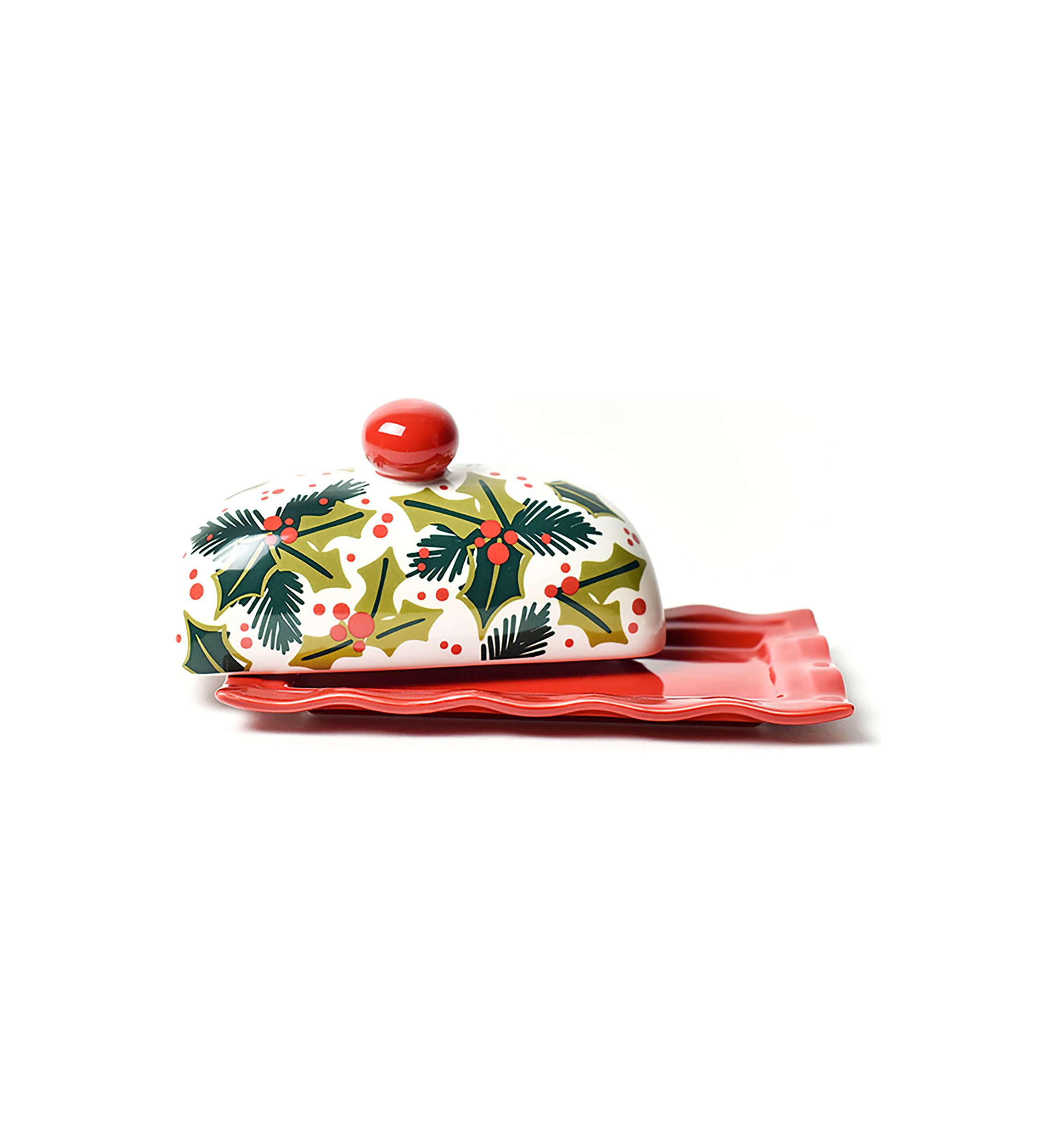 Holly Ruffle Domed Butter Dish