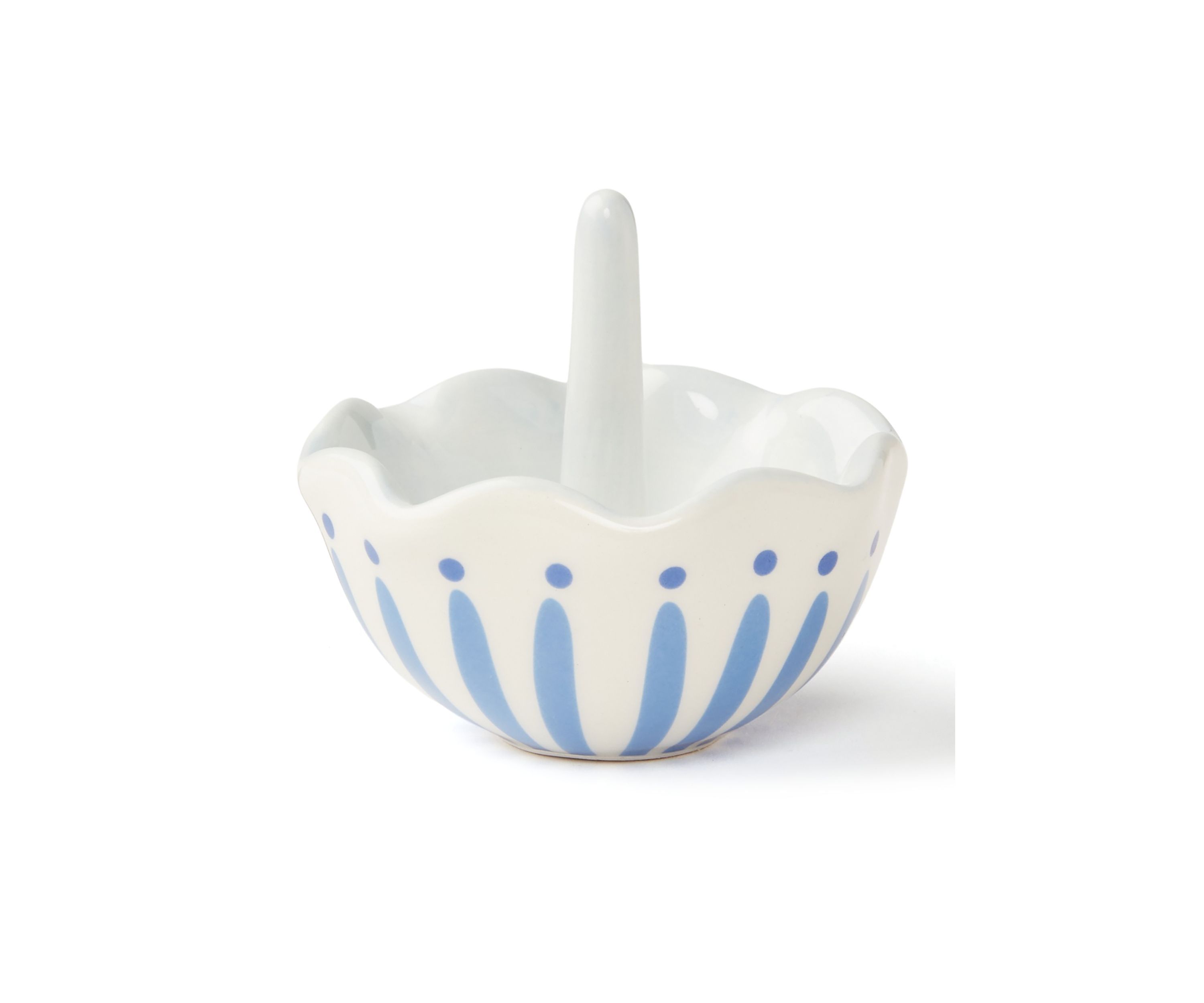 Iris Blue Burst Ruffle Ring Dish