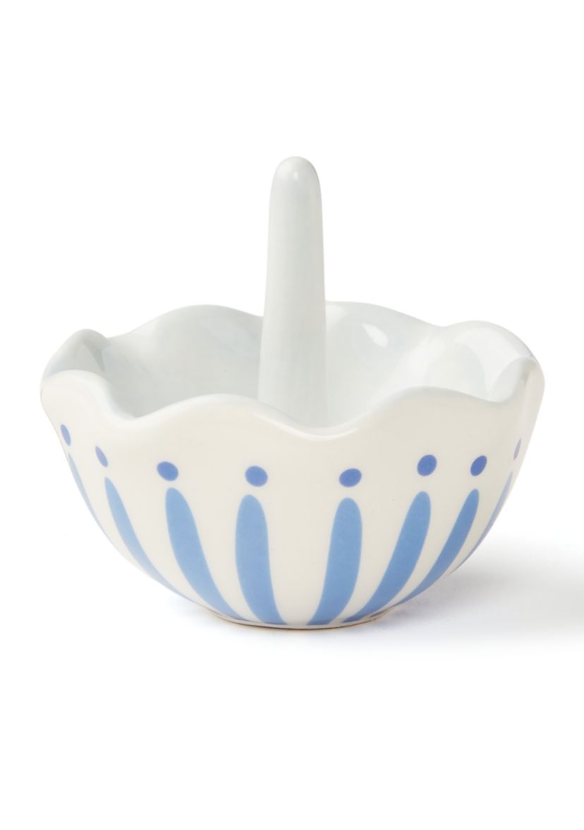 Iris Blue Burst Ruffle Ring Dish