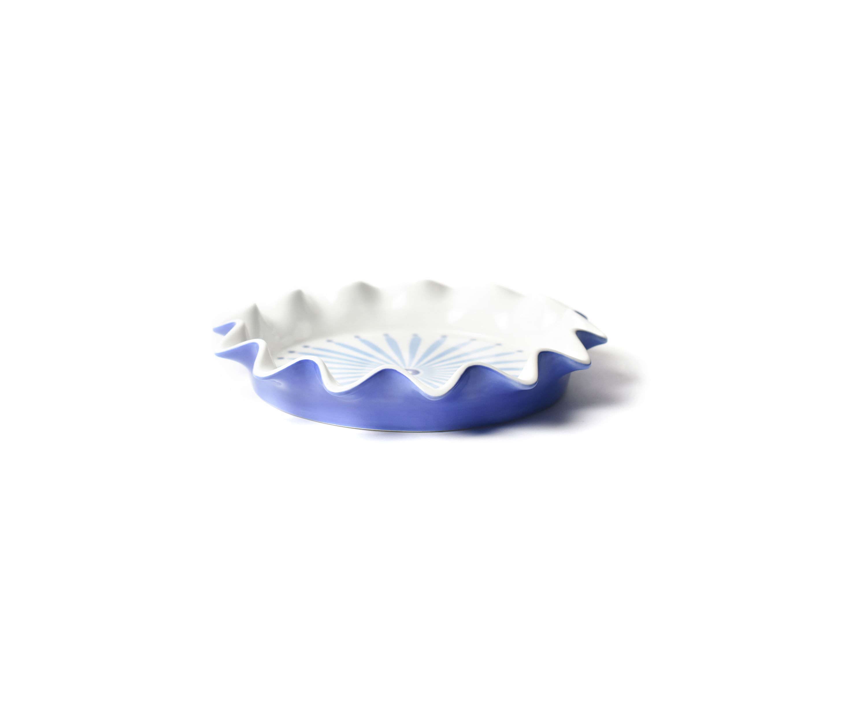 Iris Blue Burst Ruffle Pie Dish