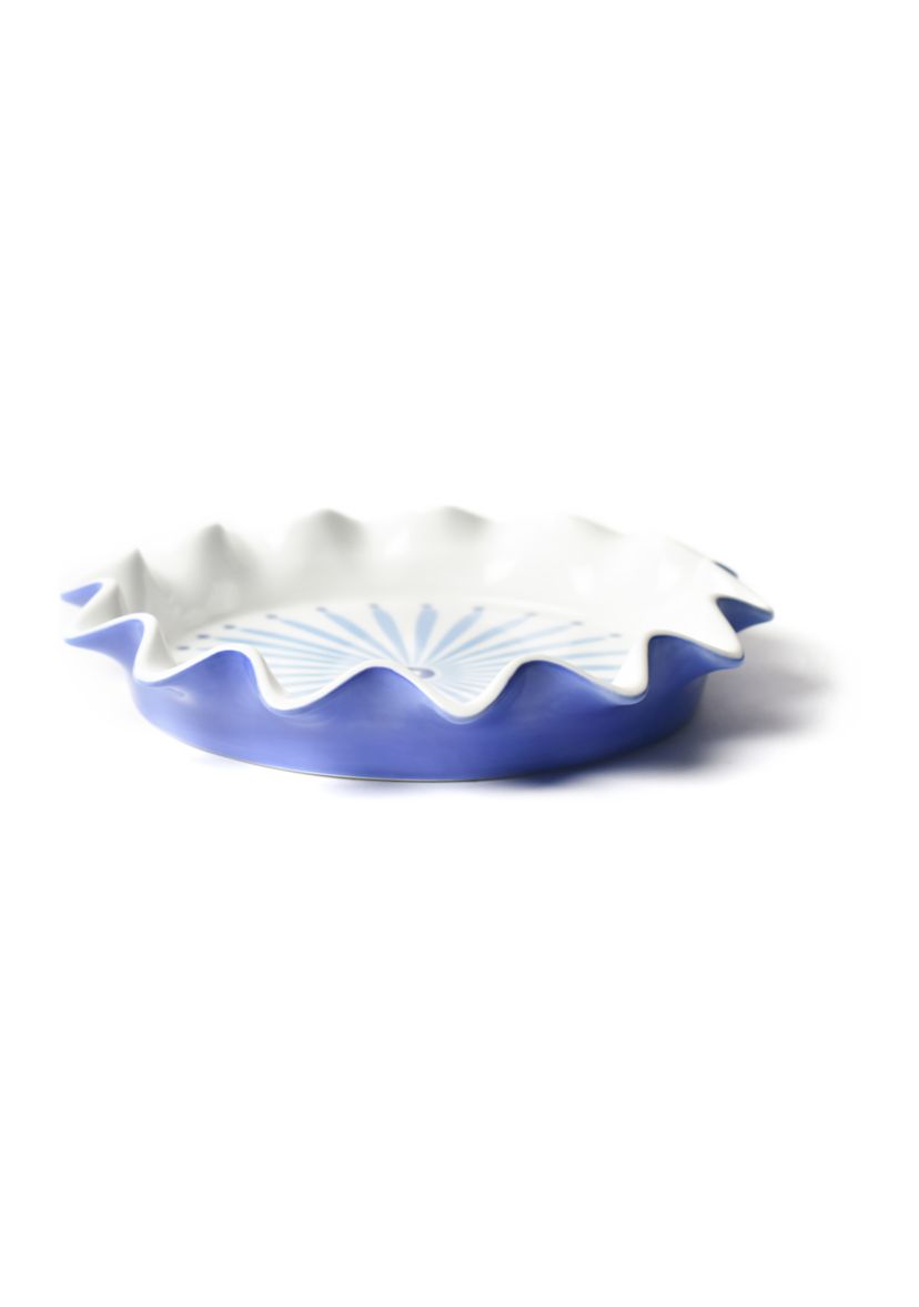 Iris Blue Burst Ruffle Pie Dish