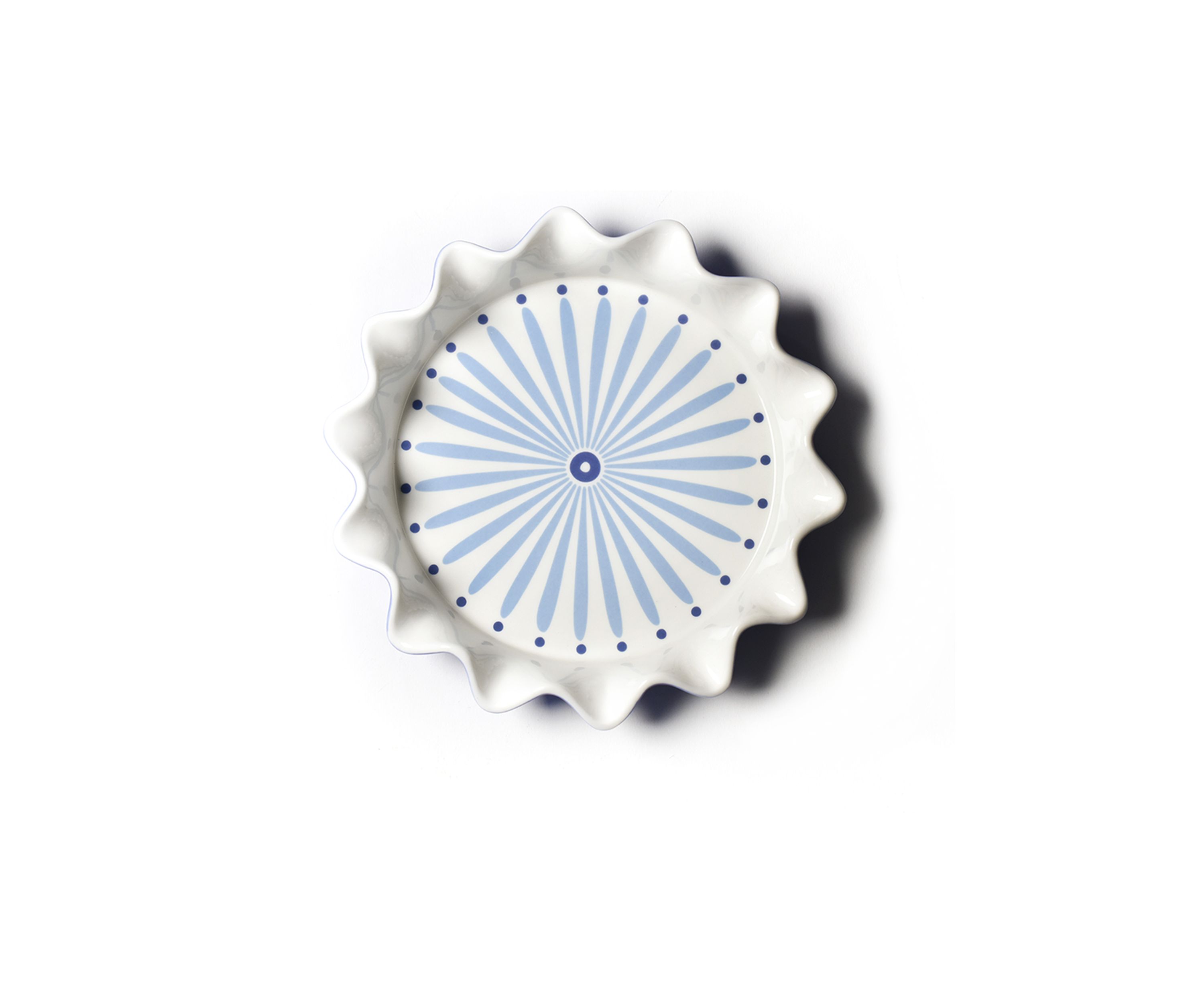 Iris Blue Burst Ruffle Pie Dish