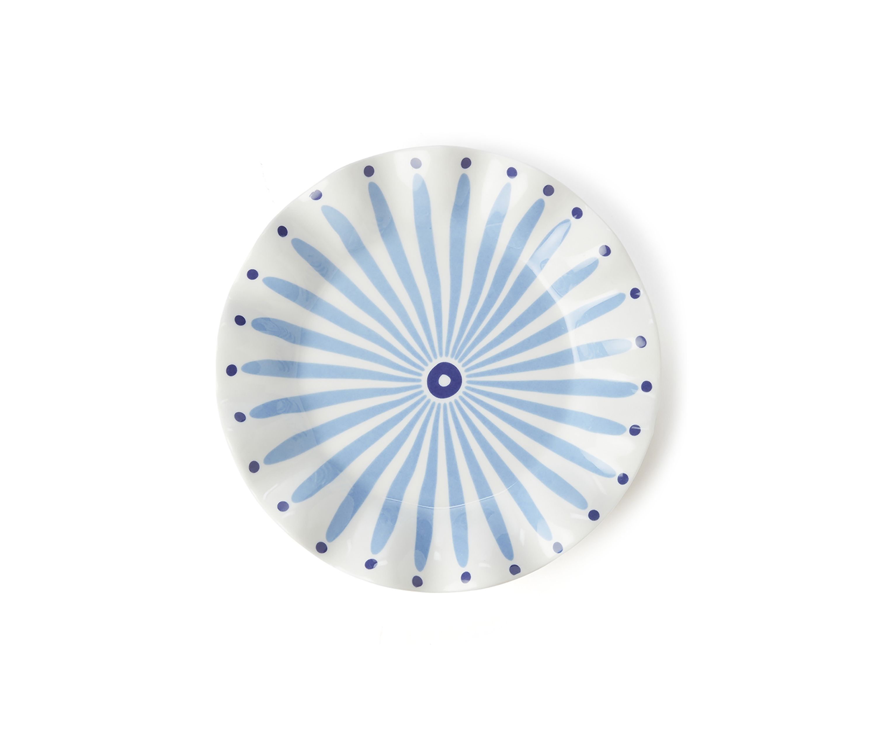 Iris Blue Burst Ruffle Salad Plate 