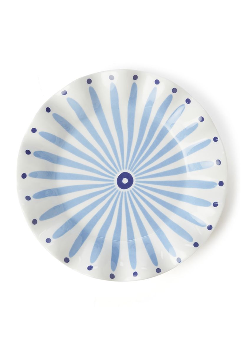 Iris Blue Burst Ruffle Salad Plate 