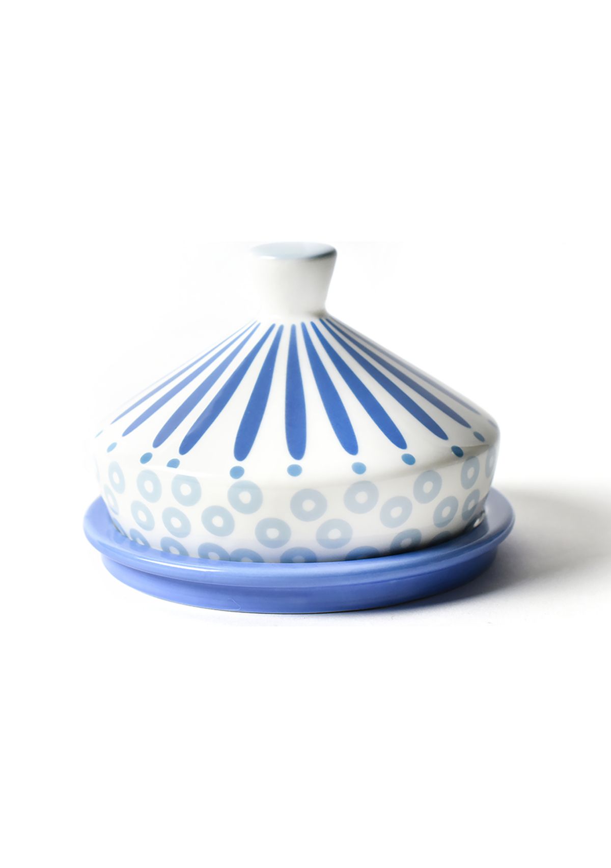 Iris Blue Burst Round Butter Dish