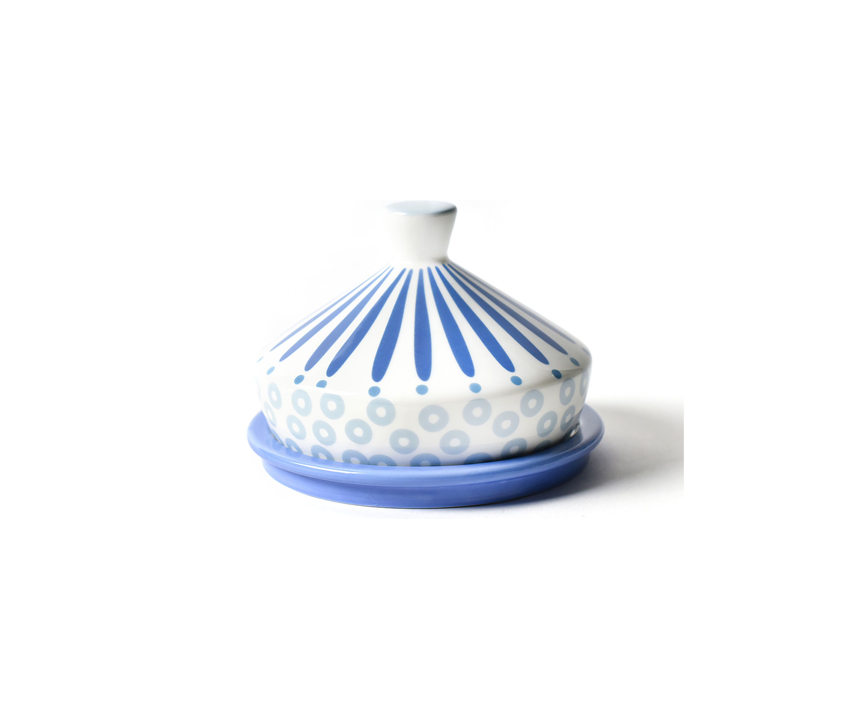 Iris Blue Burst Round Butter Dish