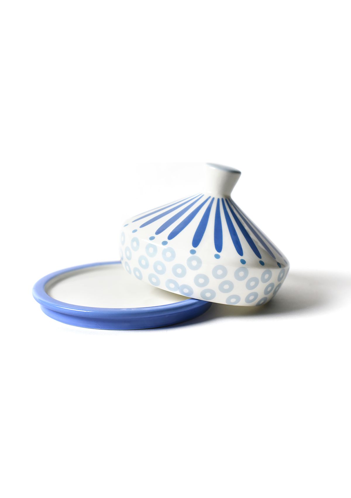 Iris Blue Burst Round Butter Dish