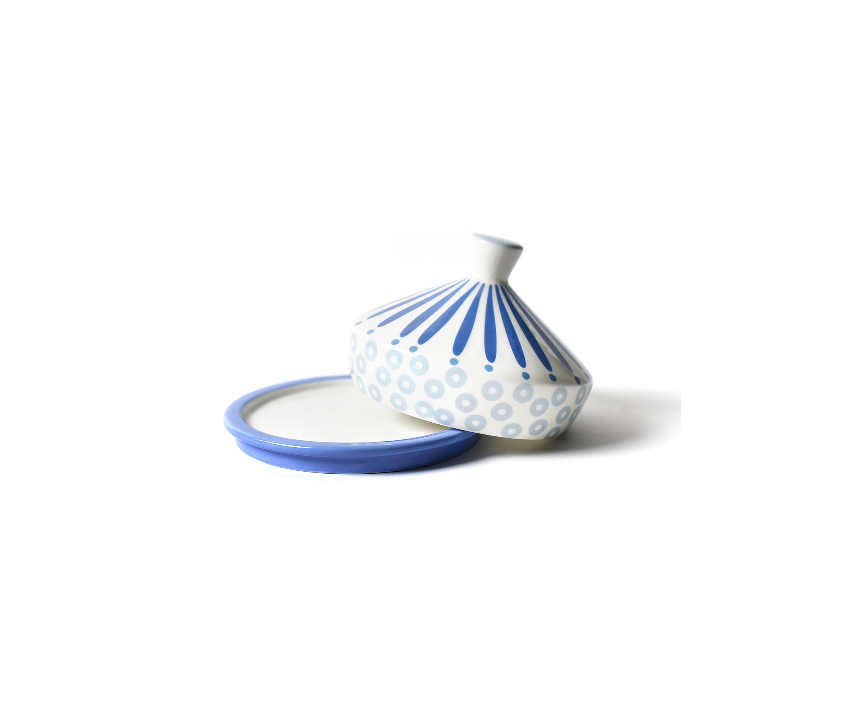 Iris Blue Burst Round Butter Dish