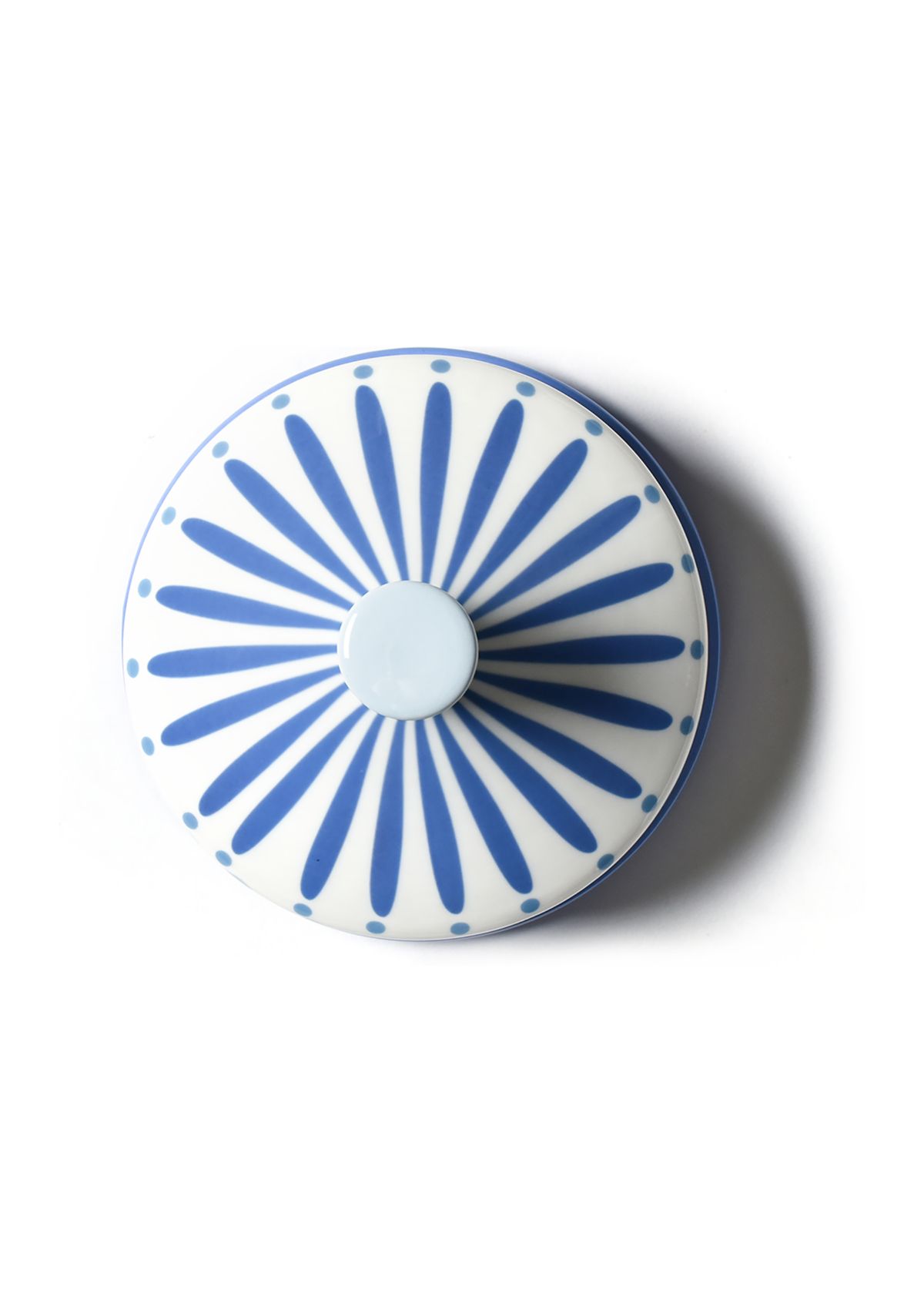 Iris Blue Burst Round Butter Dish