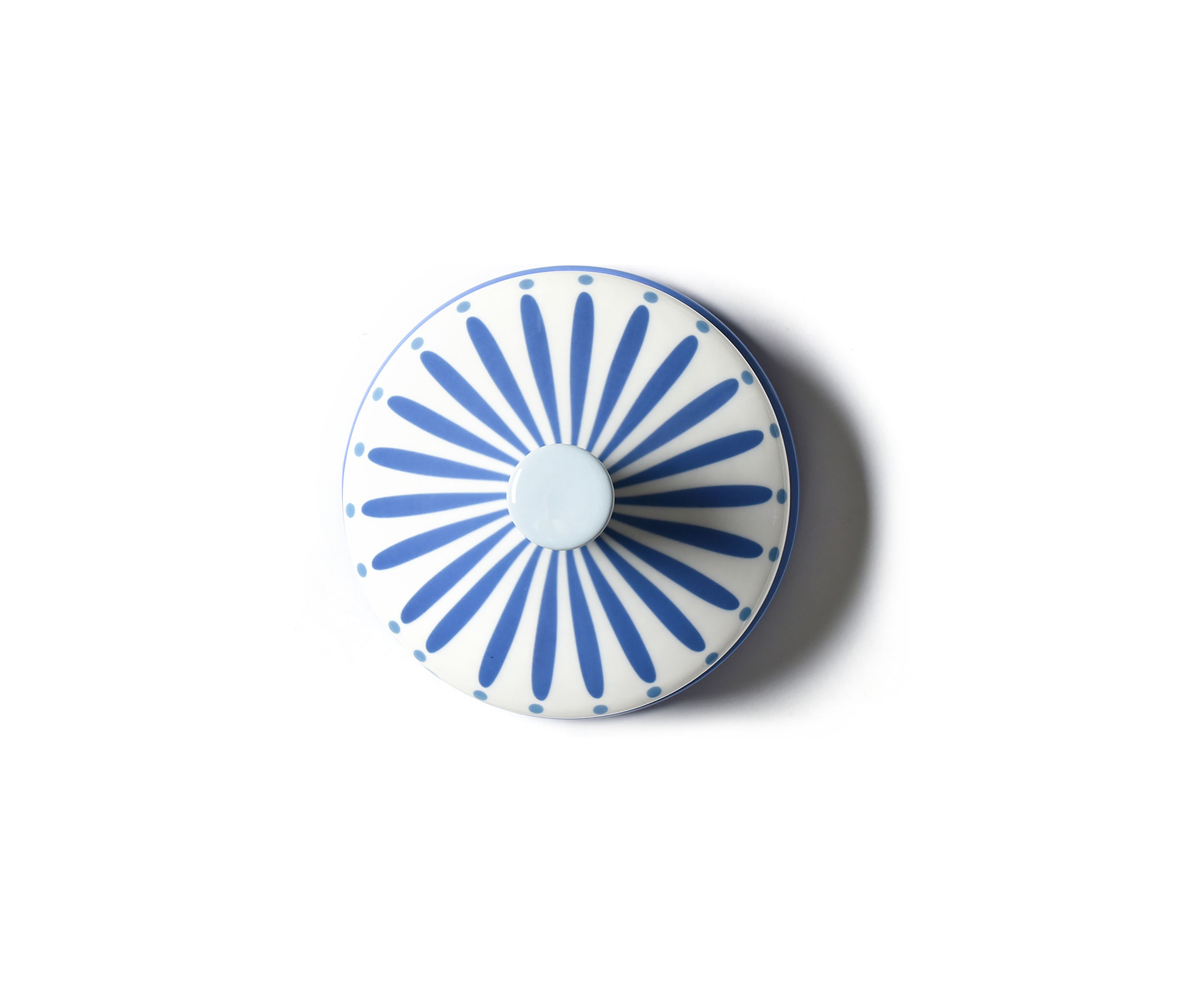 Iris Blue Burst Round Butter Dish