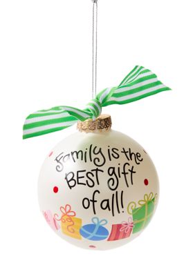 COTON COLORS Family Is The Best Gift Of All Glass Ornament, White