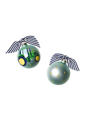 COTON COLORS On the Farm Tractor Glass Ornament