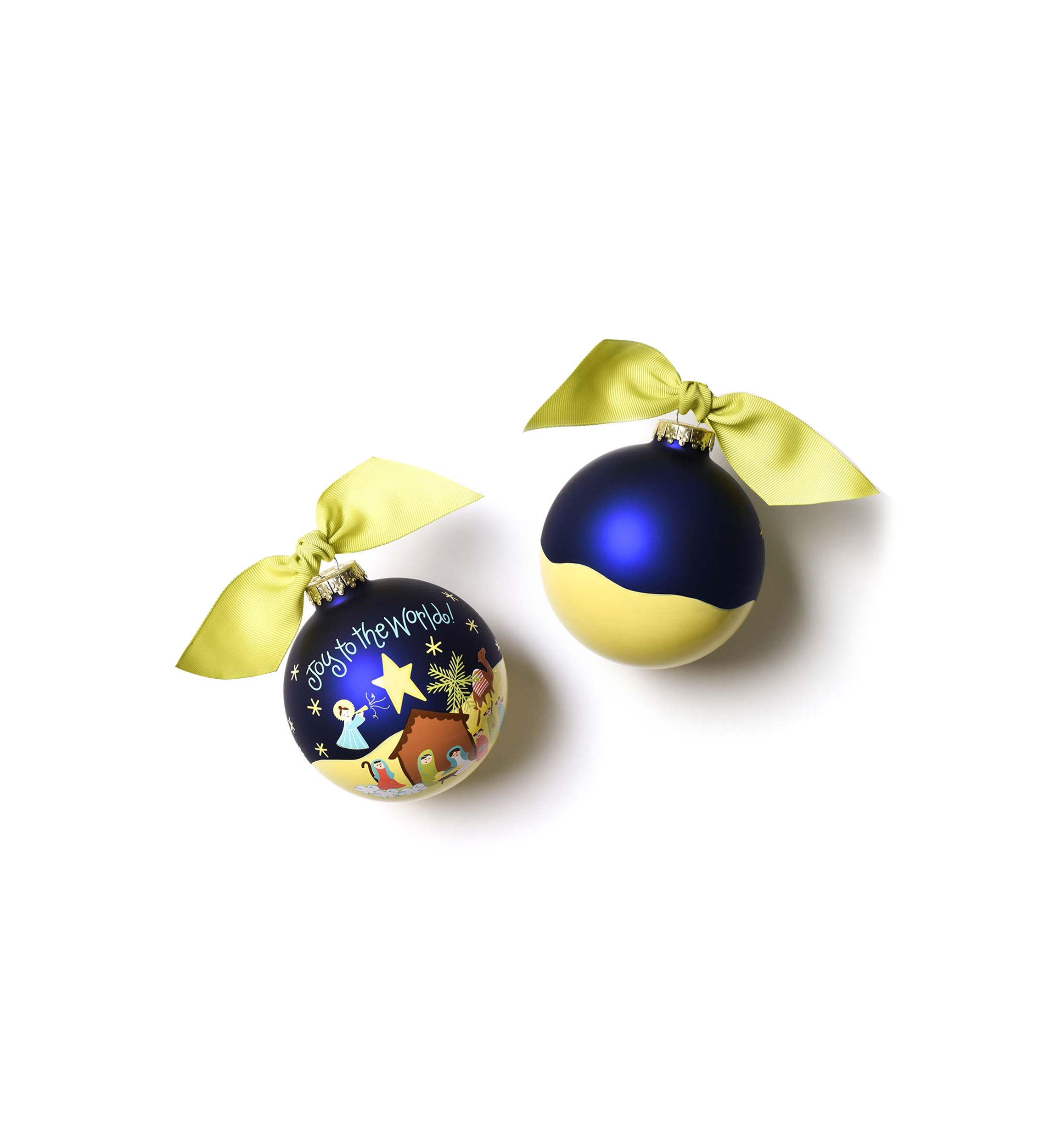 Joy to the World Nativity Glass Ornament