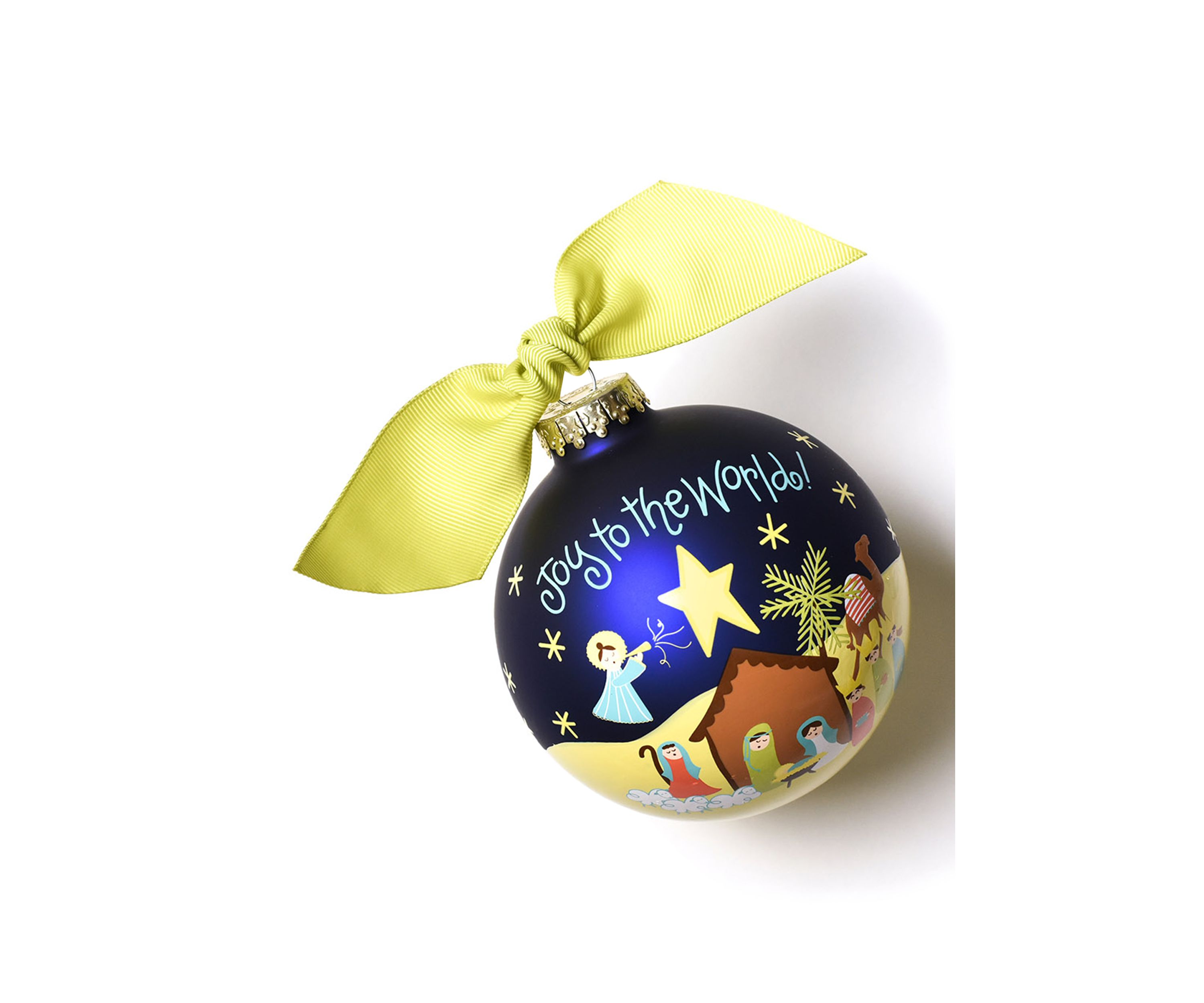 Joy to the World Nativity Glass Ornament