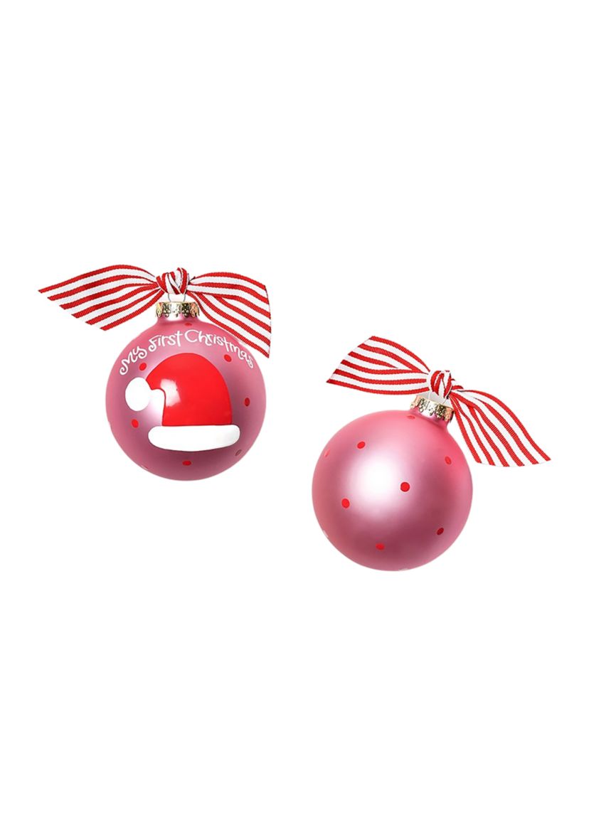 My First Christmas Hat Glass Ornament