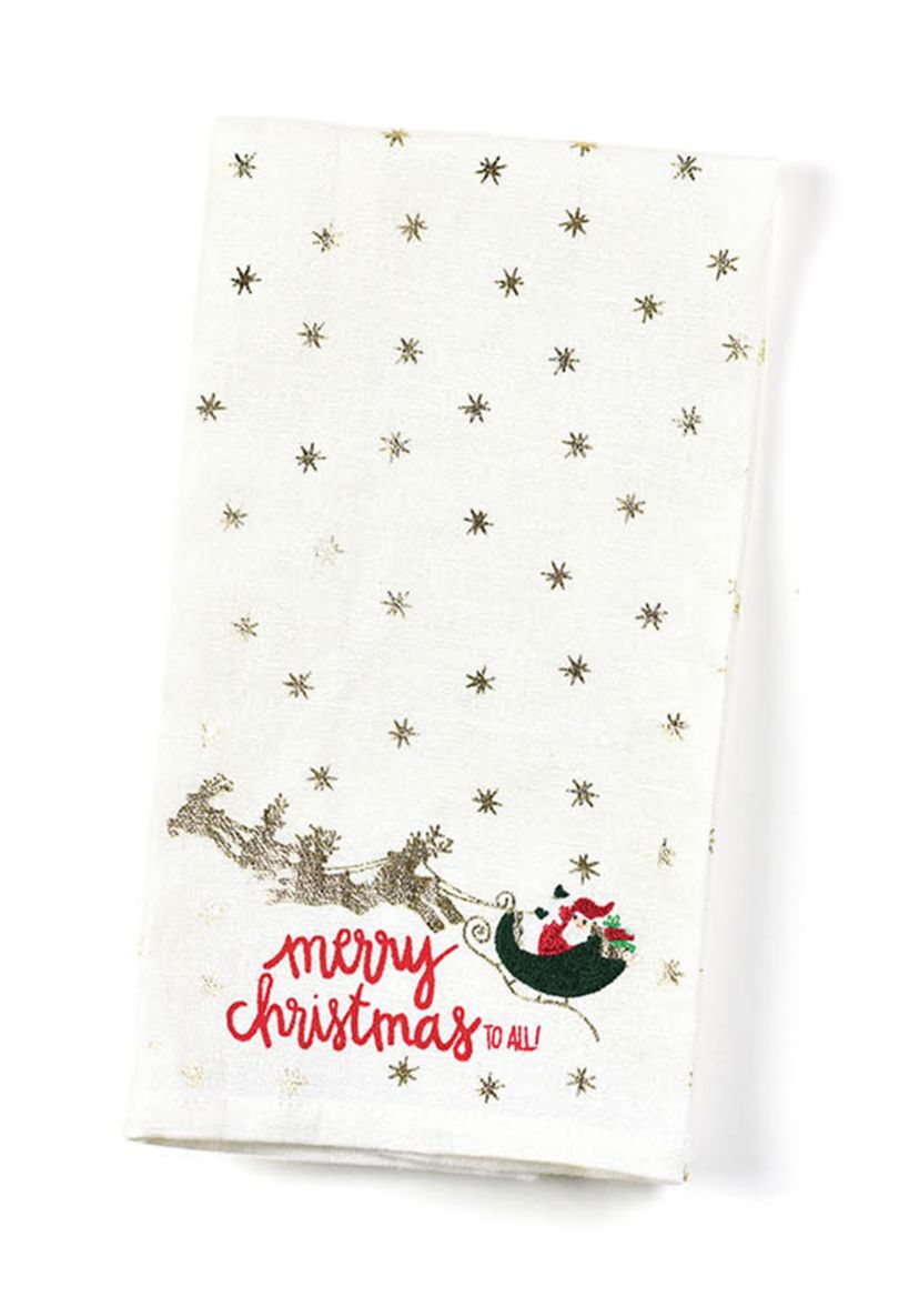 Christmas in The Village Santa Small Hand Towel