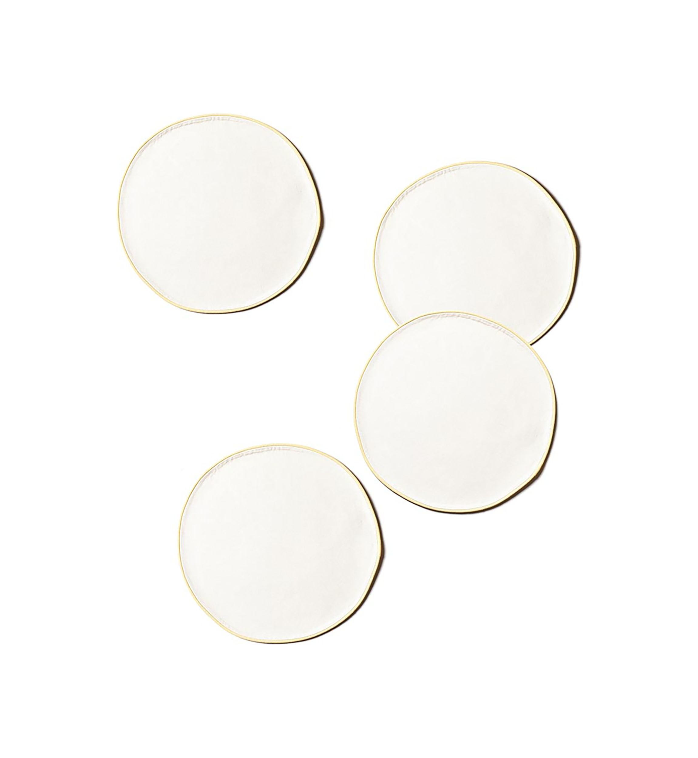 Ecru Color Blocked Round Placemat - Set of 4