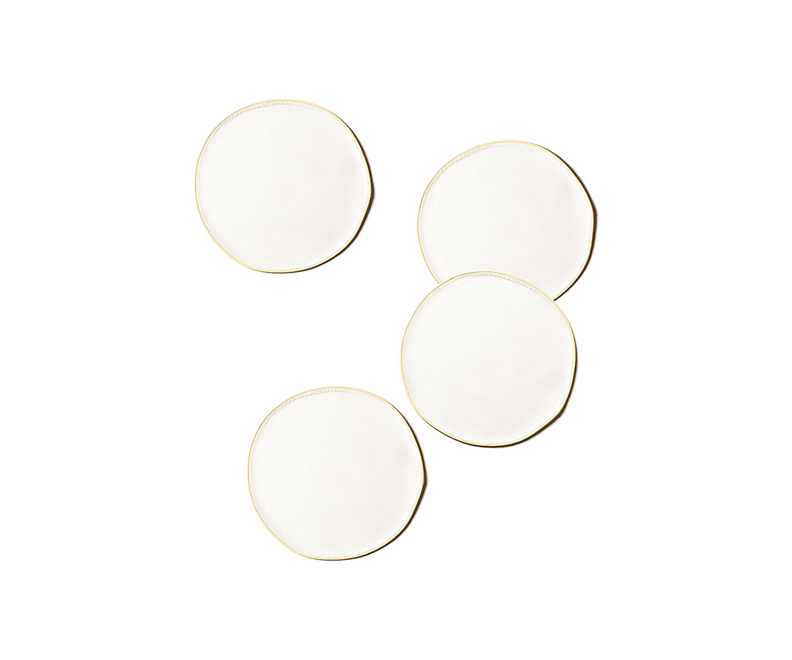 Ecru Color Blocked Round Placemat - Set of 4