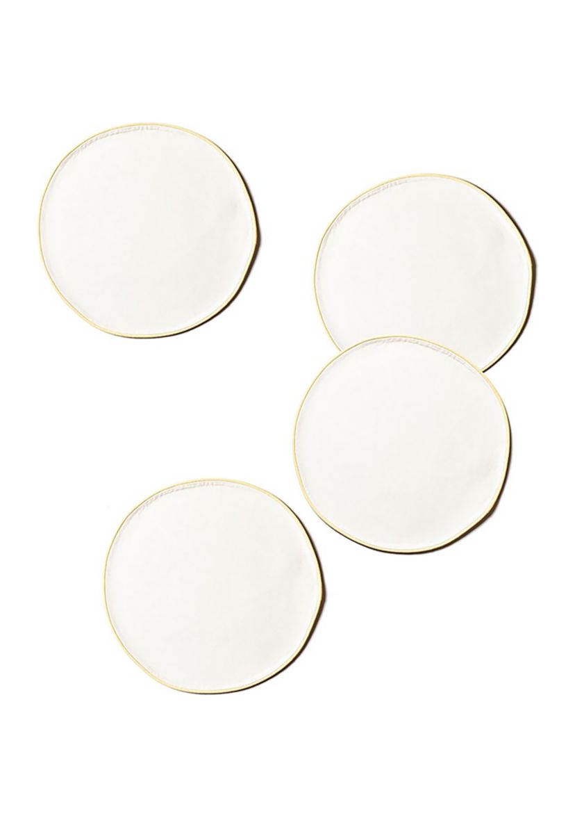 Ecru Color Blocked Round Placemat - Set of 4