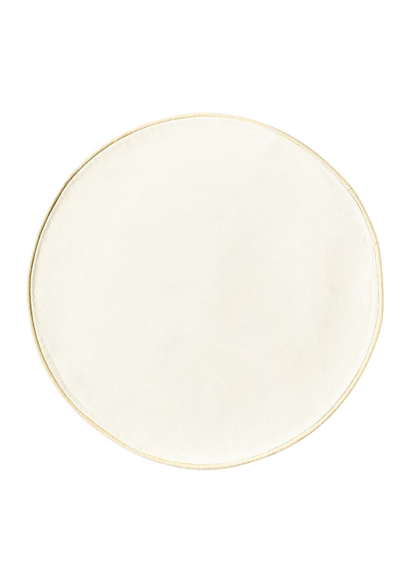 Ecru Color Blocked Round Placemat - Set of 4