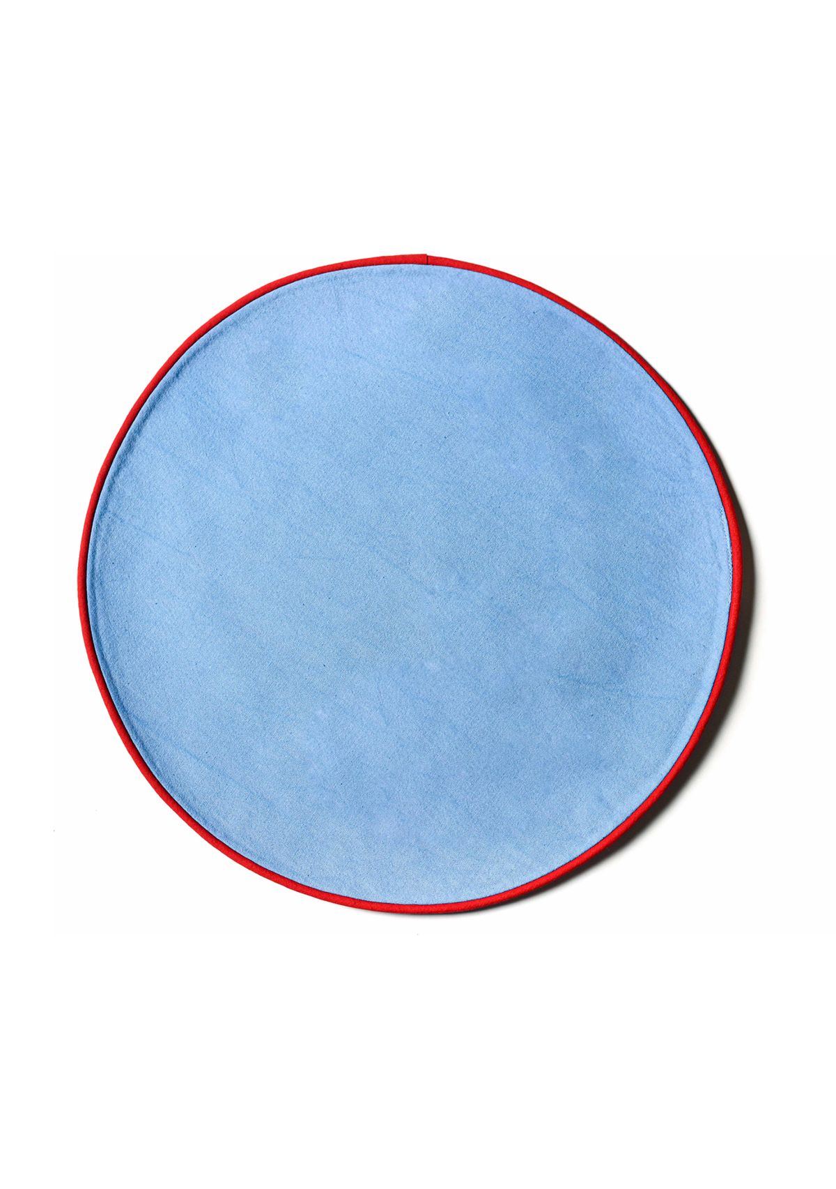 French Blue and Red Color Block Round Placemats - Set of 4